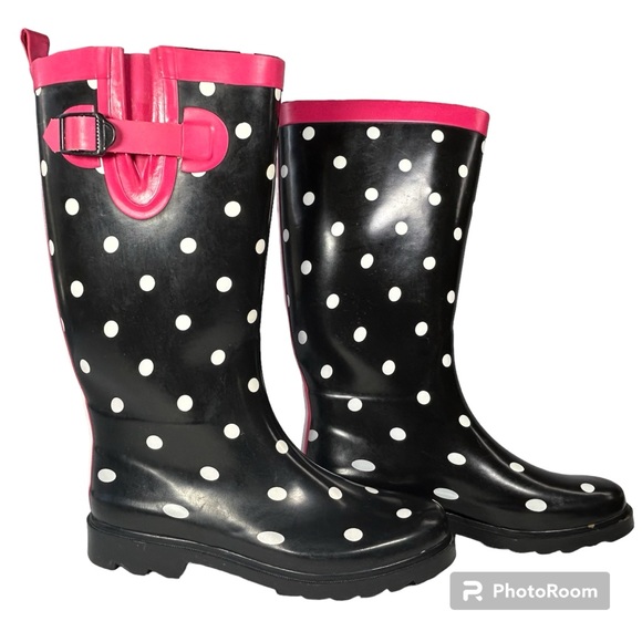 Capelli New York Shoes - Capelli New York Polka Dot Rubber Rain Boots Size 8 Women's